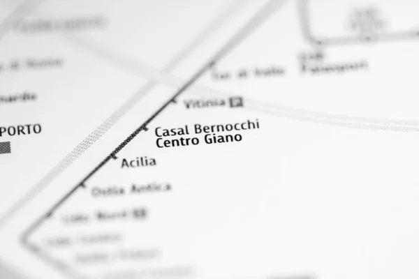 Casal Bernocchi Centro Giano Station Rom Metro Karta — Stockfoto
