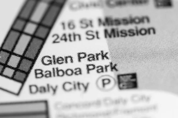 Glen Park Station. San Francisco Metro map.