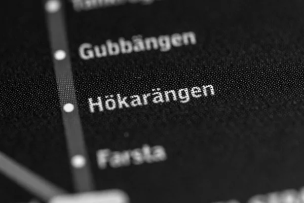 Stacja Hokarangen Mapa Metra Sztokholm — Zdjęcie stockowe