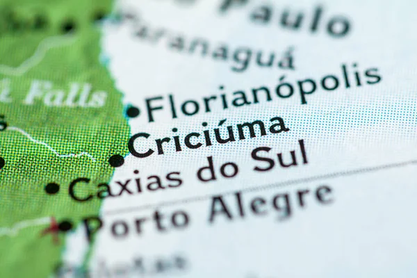 Criciuma Brésil Sur Carte Géographique — Photo