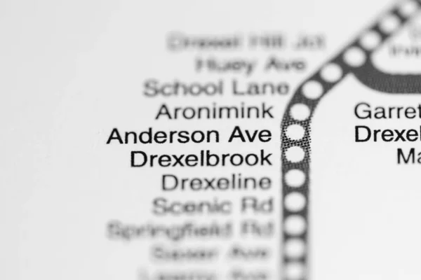 Estação Anderson Ave Filadélfia Mapa Metro — Fotografia de Stock