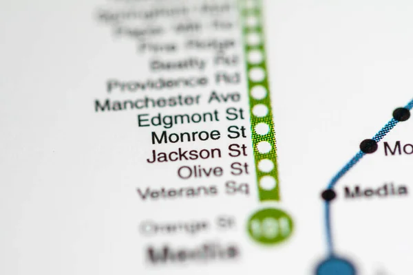 Estación Monroe Mapa Del Metro Filadelfia —  Fotos de Stock