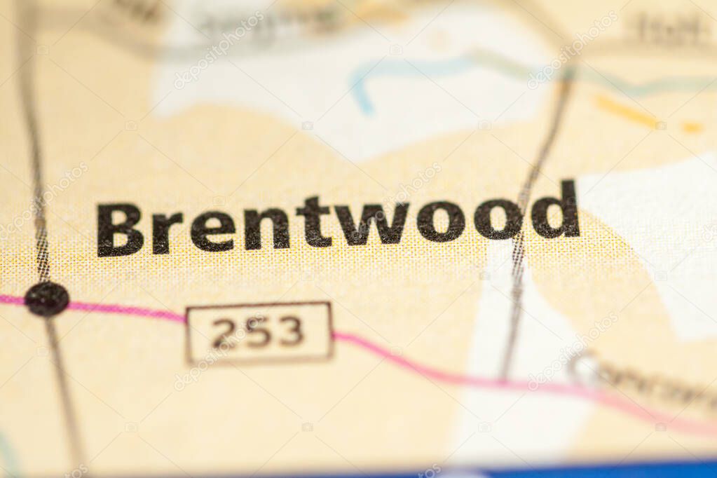 Brentwood. Tennessee. USA road map concept