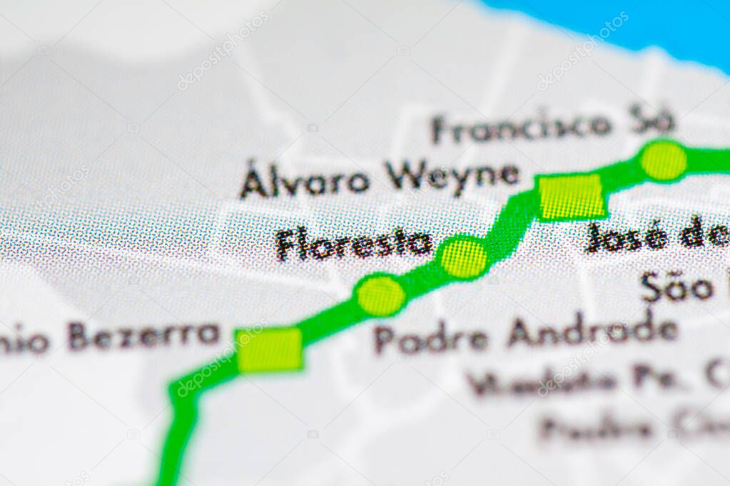 Floresta Station. Fortaleza Metro map.