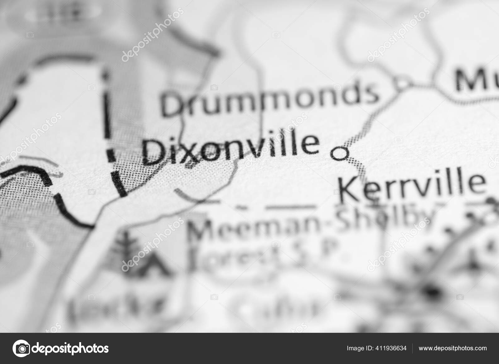 Dixonville Tennessee Usa Road Map Concept Stock Photo by