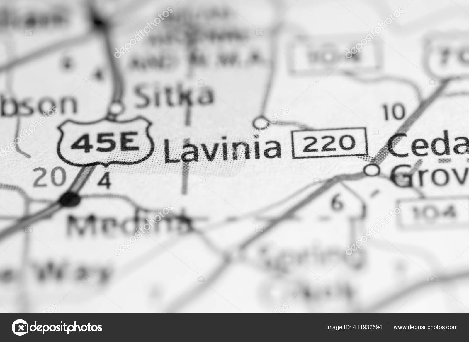 Lavinia Tennessee Hoja Ruta Concepto fotografía de stock