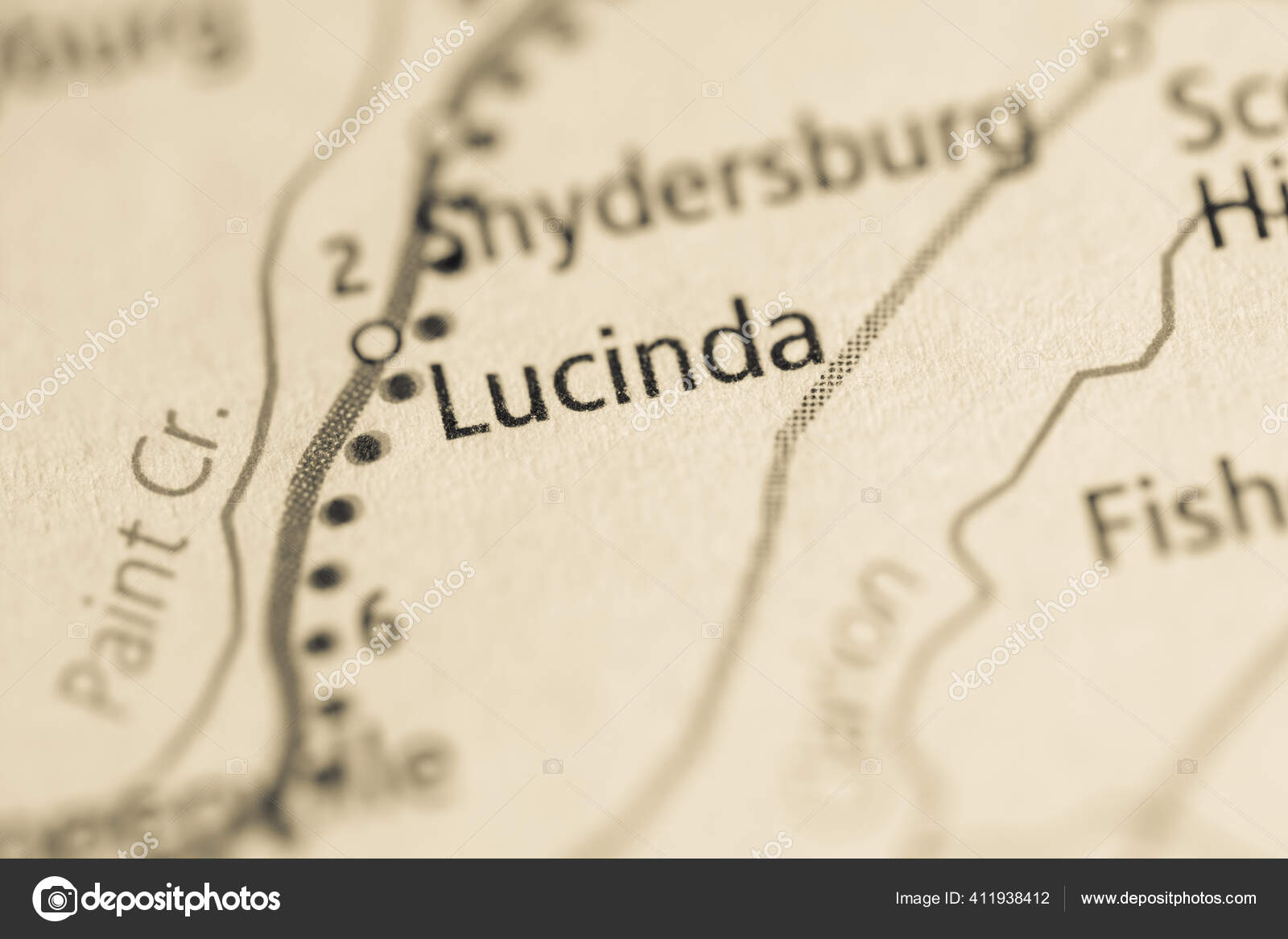 Lucinda Pennsylvania Usa Map Concept Stock Photo by