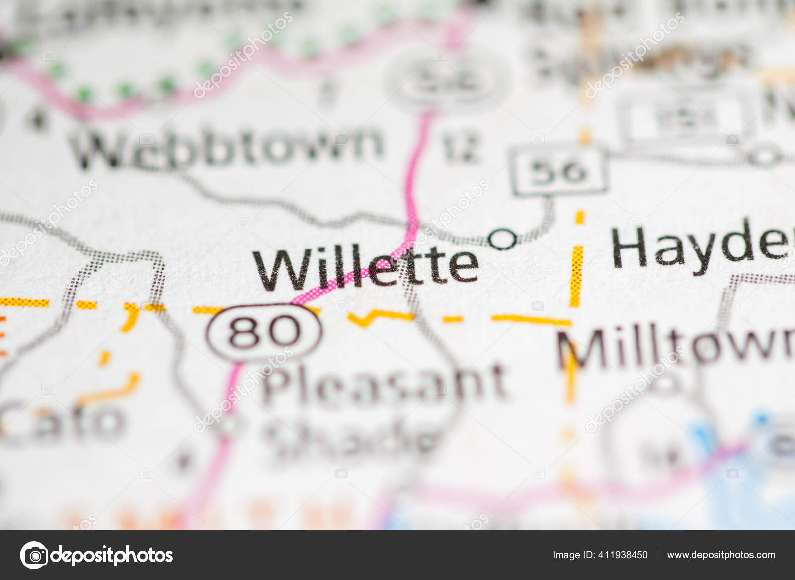 Willette Tennessee Usa Road Map Concept Stock Photo by