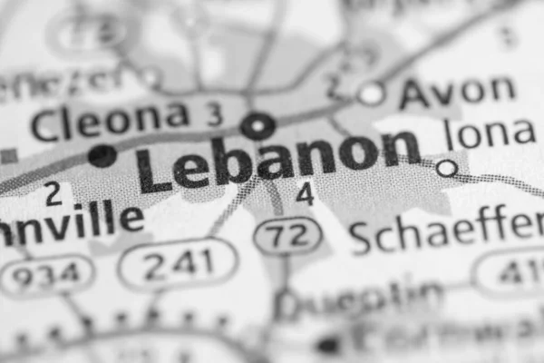 黎巴嫩 宾夕法尼亚美国地图 — 图库照片