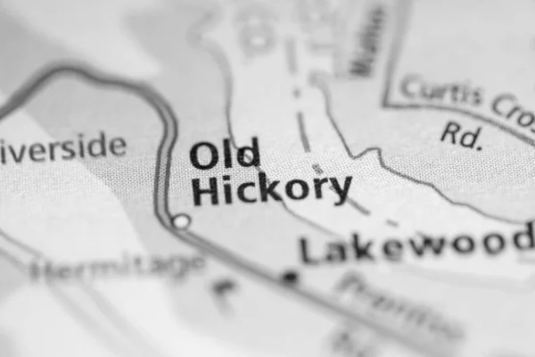 Velho Hickory Tennessee Eua Conceito Mapa Rodoviário — Fotografia de Stock