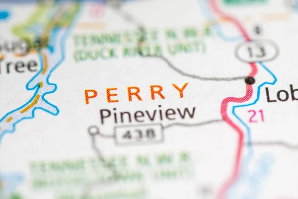 Perry Tennessee Abd Yol Haritası Konsepti — Stok fotoğraf