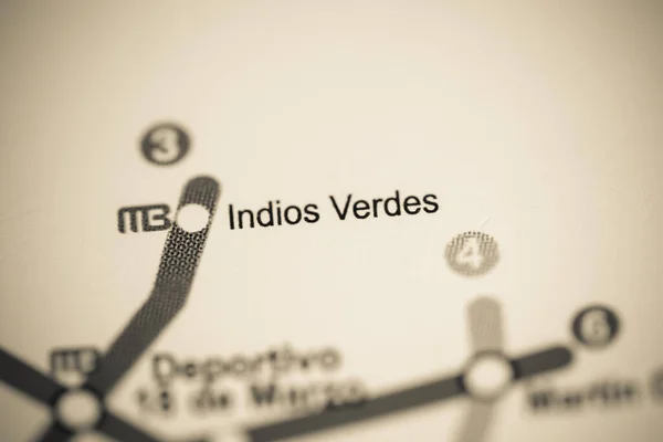 Estación Indios Verdes Ciudad México Metro Mapa — Foto de Stock