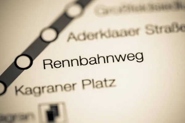 Stazione Rennbahnweg Mappa Della Metropolitana Vienna — Foto Stock