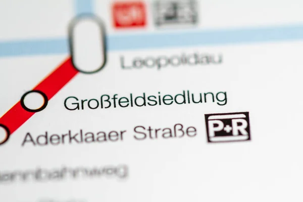 Σταθμός Grossfeldsiedlung Χάρτης Μετρό Της Βιέννης — Φωτογραφία Αρχείου