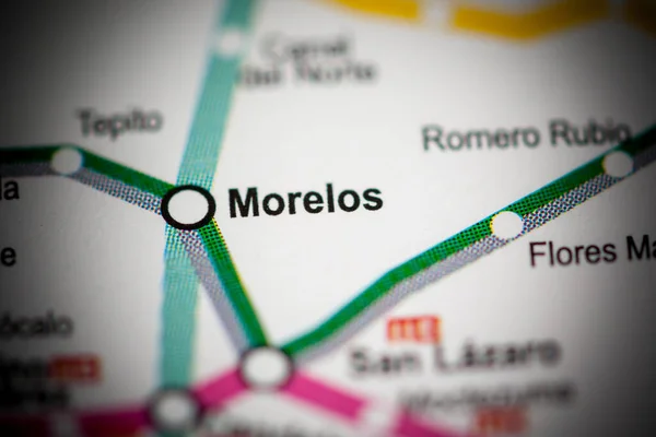 Estação Morelos Mapa Metrô Cidade México — Fotografia de Stock