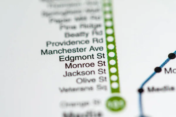 Estación Edgmont Mapa Del Metro Filadelfia —  Fotos de Stock