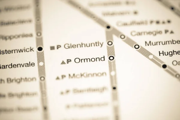 オーモンド駅 メルボルン地図 — ストック写真