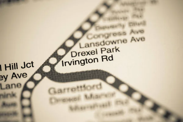 Σταθμός Irvington Φιλαδέλφεια Metro Χάρτη — Φωτογραφία Αρχείου