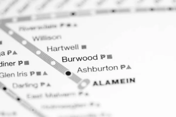 Estación Burwood Mapa Del Metro Melbourne —  Fotos de Stock