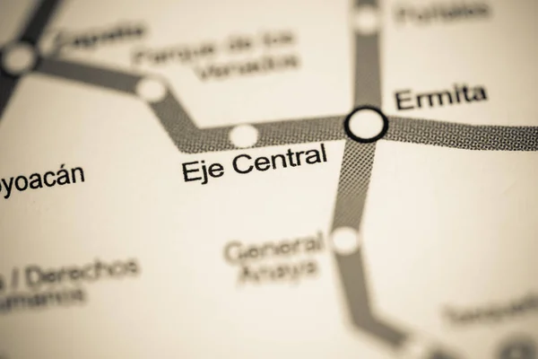 Estação Central Eje Mapa Metrô Cidade México — Fotografia de Stock