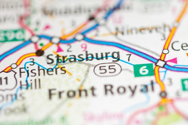 Strasburg Virginia Mapa Usa — Foto de Stock