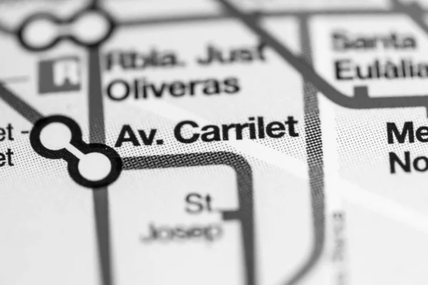 キャリレット駅 バルセロナ地下鉄地図 — ストック写真