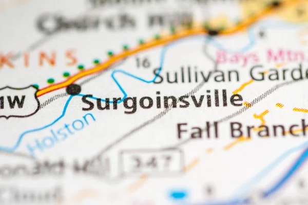 Surgoinsville Tennessee Mapa Usa — Stock fotografie