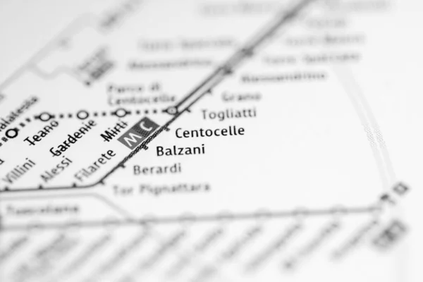 Centocelová Stanice Mapa Metra Řím — Stock fotografie