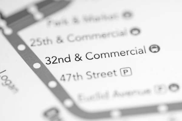 32E Commercieel Station Metrokaart San Diego — Stockfoto