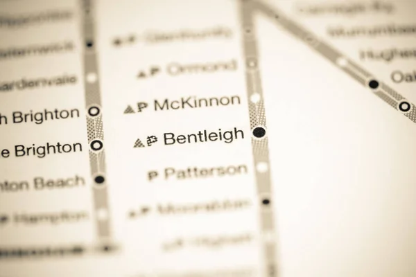 Estação Bentleigh Mapa Metrô Melbourne — Fotografia de Stock