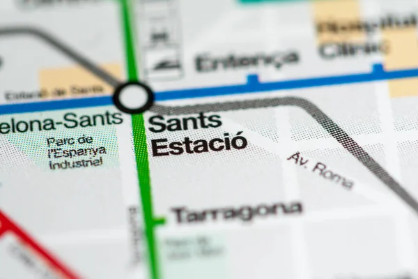 Estação Sants Estacio Mapa Metro Barcelona — Fotografia de Stock