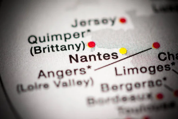 Картографическая Карта Нант Франция — стоковое фото