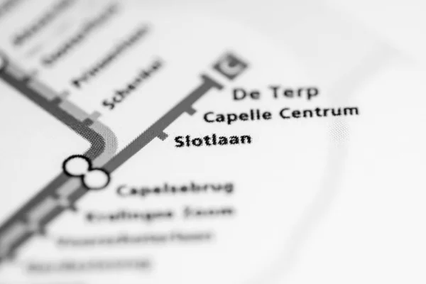 Slotlaan Állomás Rotterdami Metrótérkép — Stock Fotó