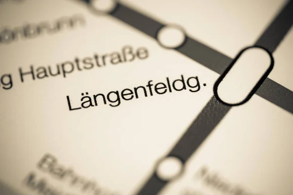 Stacja Langenfeldgasse Mapa Metra Wiedeń — Zdjęcie stockowe