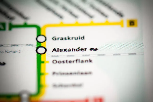 Alexander Állomás Rotterdami Metrótérkép — Stock Fotó
