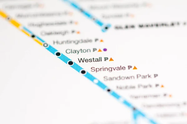 ウェストオール駅だ メルボルン地図 — ストック写真