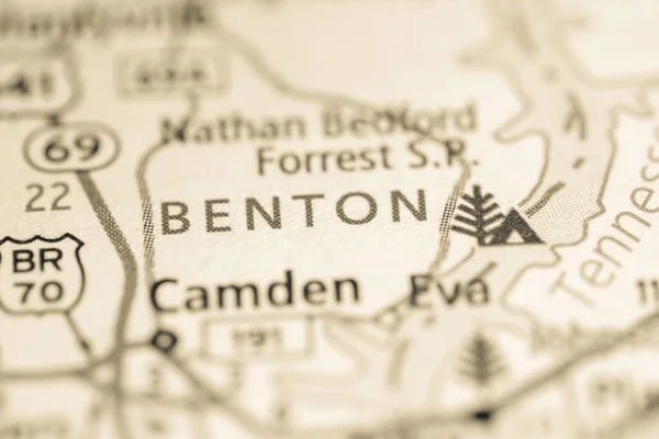 Benton Tennessee Conceito Roteiro Dos Eua — Fotografia de Stock