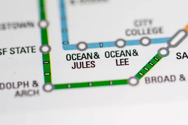 Ocean & Jules Station. San Francisco Metro map.