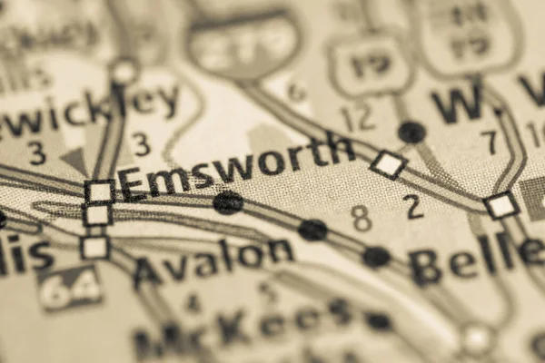 Emsworth Pensilvânia Eua Mapa — Fotografia de Stock