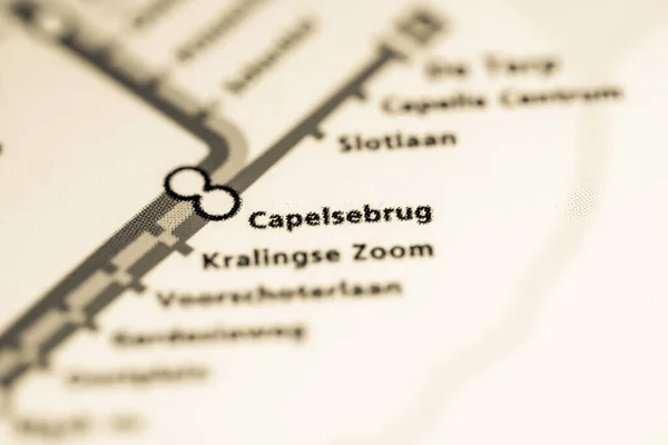 Capelse Állomás Rotterdami Metrótérkép — Stock Fotó