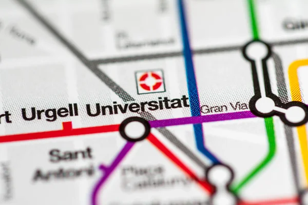 Universitetsstationen Barcelona Metro Karta — Stockfoto