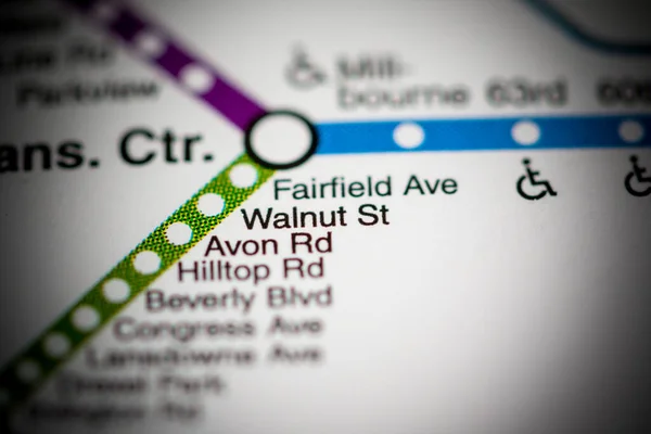 Valnøtt Stasjon Philadelphia Metro Kart – stockfoto