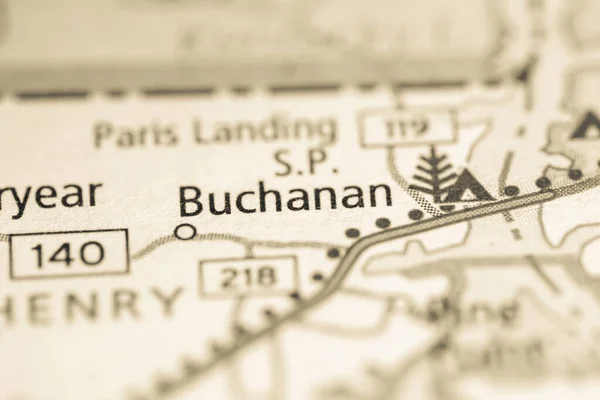 Buchanan Tennessee Hoja Ruta Concepto — Foto de Stock