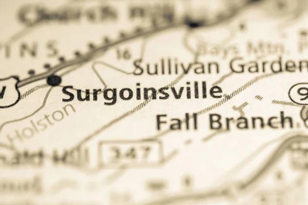 Surgoinsville 테네시요 지도의 — 스톡 사진