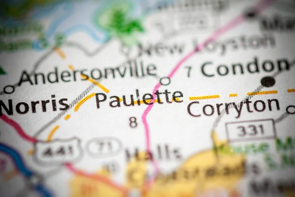 Paulette Tennessee Abd Yol Haritası Konsepti — Stok fotoğraf
