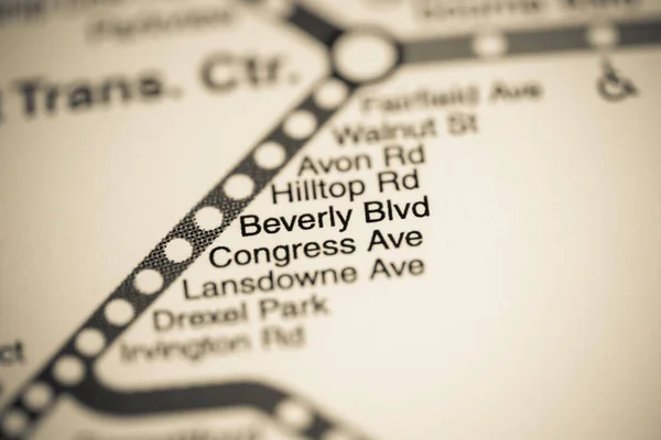 Estación Beverly Blvd Mapa Del Metro Filadelfia —  Fotos de Stock
