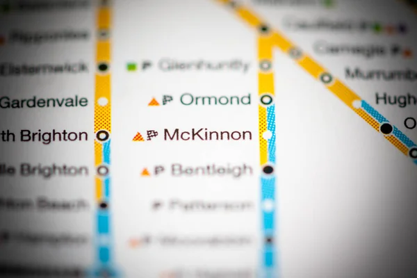 マッキノン駅 メルボルン地図 — ストック写真
