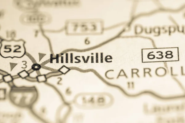 Hillsville Virginia Usa Road Map Concept — Stock Photo, Image