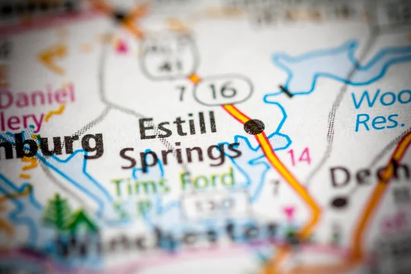 Estill Springs Det Tennessee Usa Begreppet Färdplan — Stockfoto