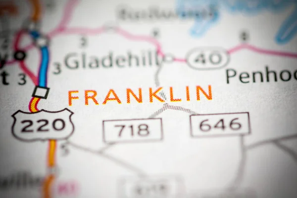 Φράνκλιν Βιρτζίνια Έννοια Οδικού Χάρτη Ηπα — Φωτογραφία Αρχείου